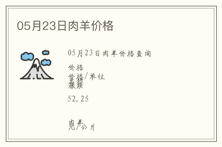 05月23日肉羊價格