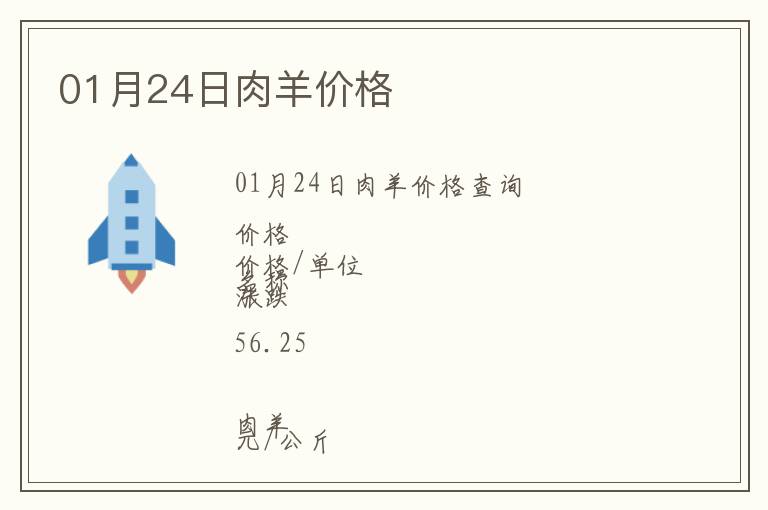 01月24日肉羊價格