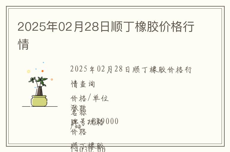2025年02月28日順丁橡膠價格行情