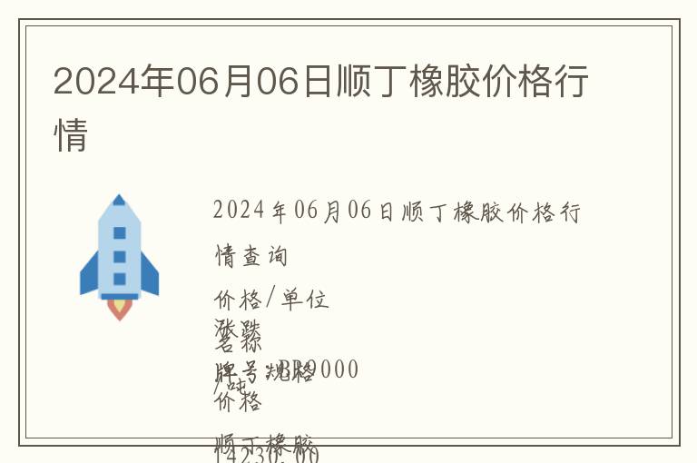 2024年06月06日順丁橡膠價(jià)格行情