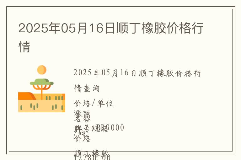 2025年05月16日順丁橡膠價格行情
