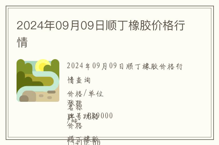 2024年09月09日順丁橡膠價格行情