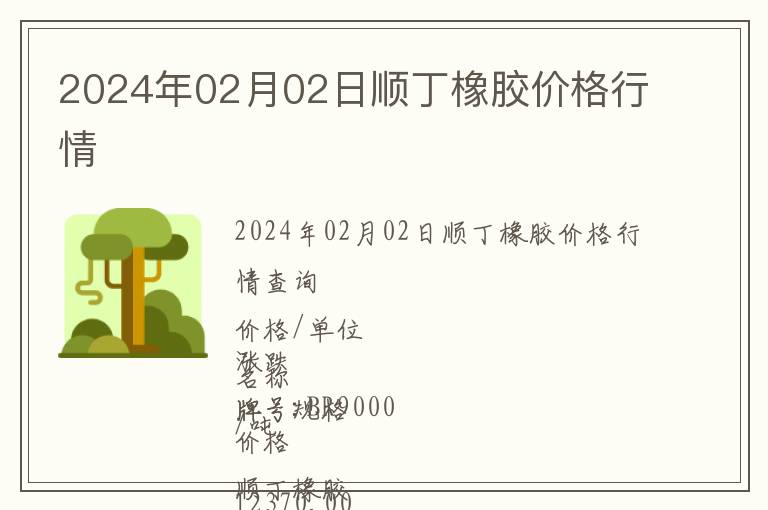 2024年02月02日順丁橡膠價(jià)格行情