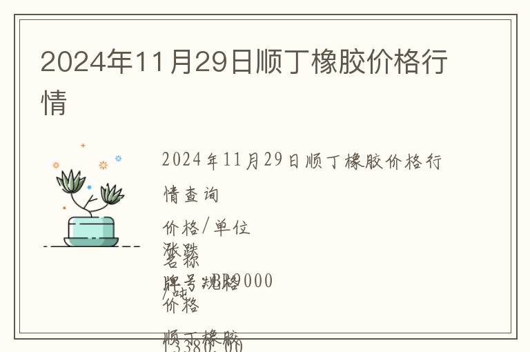 2024年11月29日順丁橡膠價格行情