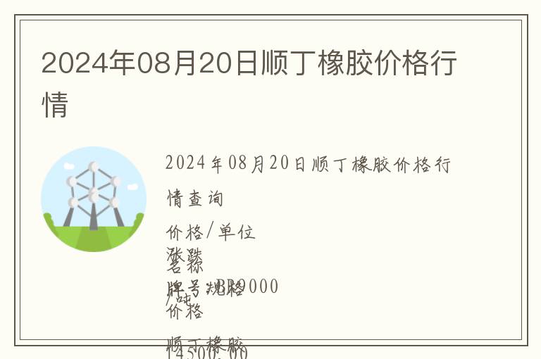 2024年08月20日順丁橡膠價格行情