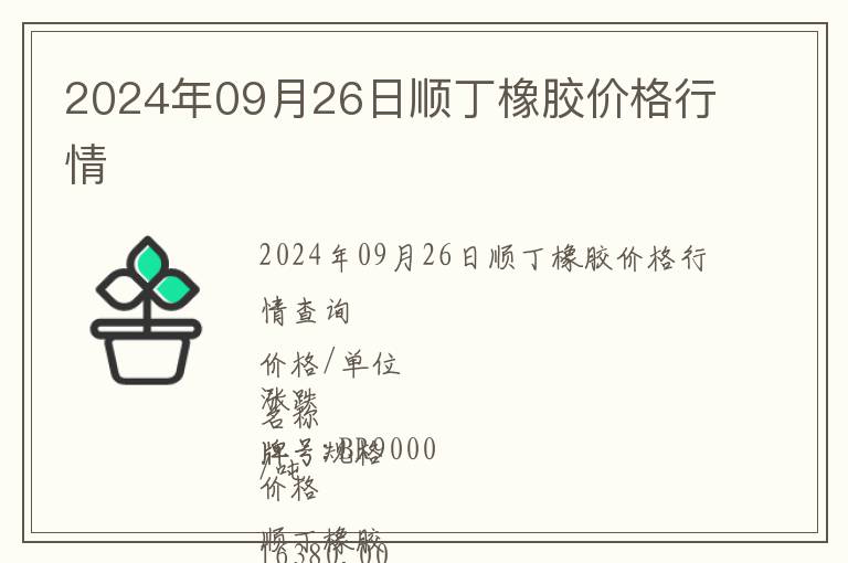 2024年09月26日順丁橡膠價格行情