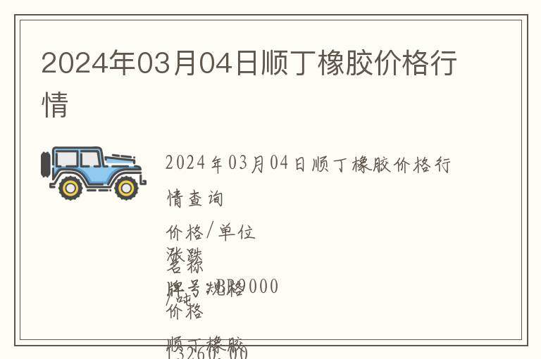 2024年03月04日順丁橡膠價(jià)格行情