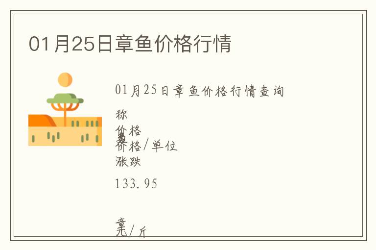 01月25日章魚價格行情