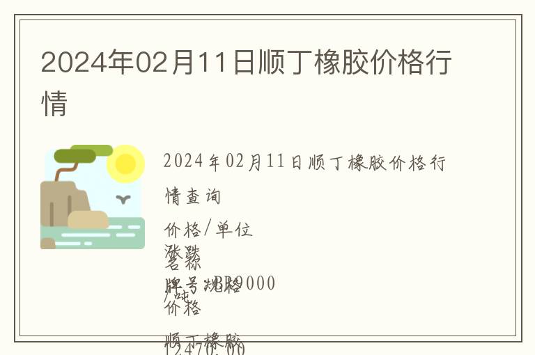 2024年02月11日順丁橡膠價格行情