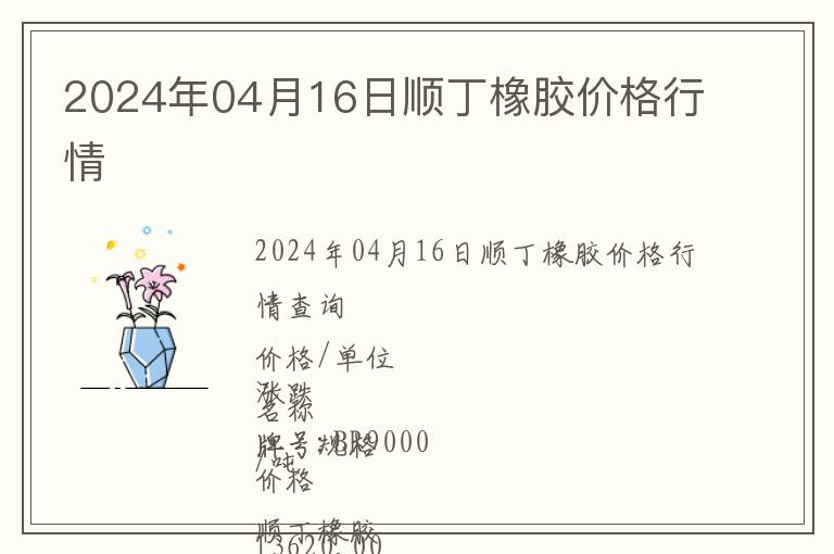 2024年04月16日順丁橡膠價(jià)格行情