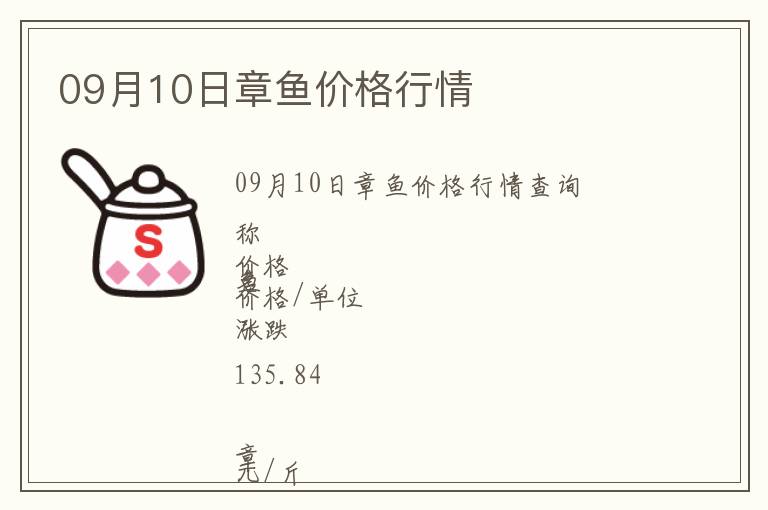 09月10日章魚(yú)價(jià)格行情