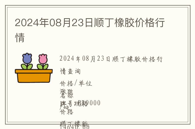 2024年08月23日順丁橡膠價格行情