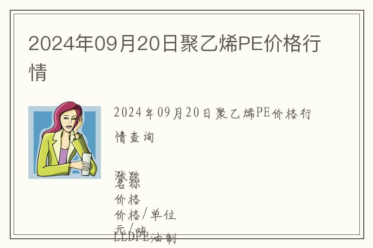 2024年09月20日聚乙烯PE價格行情