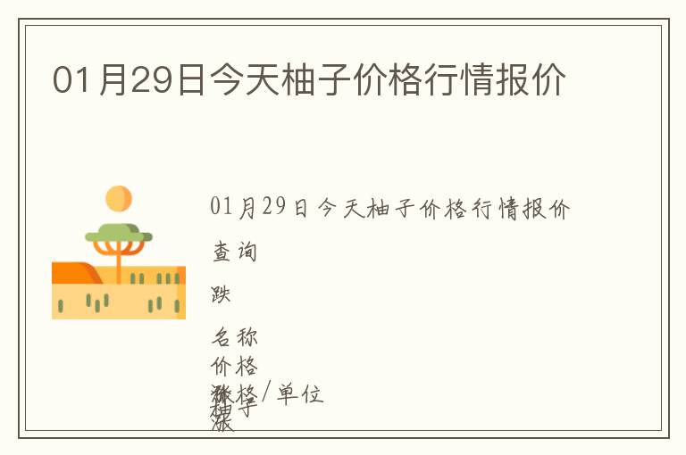 01月29日今天柚子價格行情報價