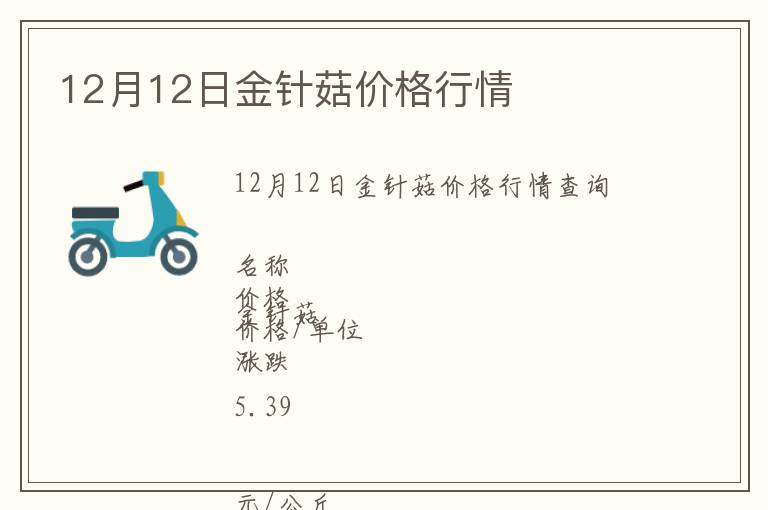 12月12日金針菇價格行情