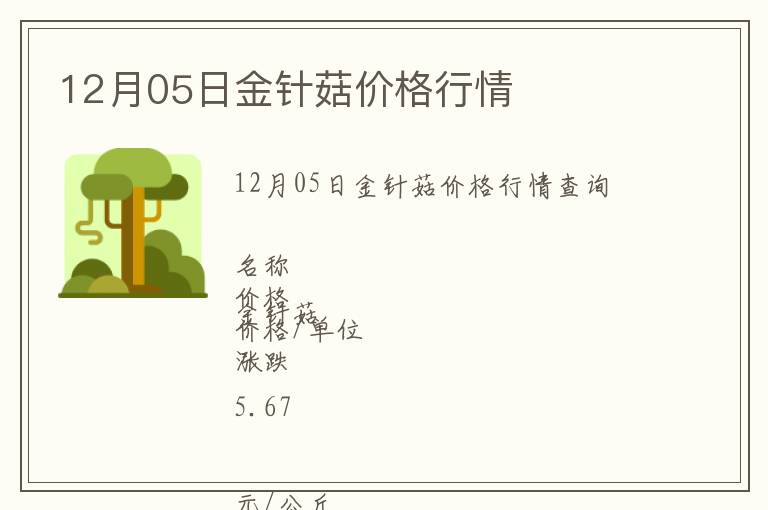12月05日金針菇價格行情