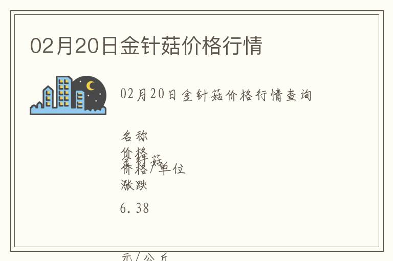02月20日金針菇價格行情