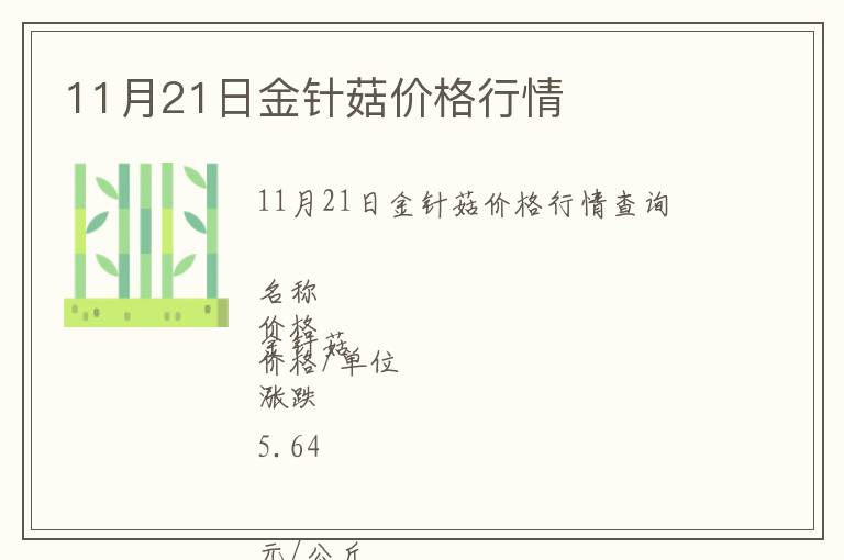 11月21日金針菇價(jià)格行情