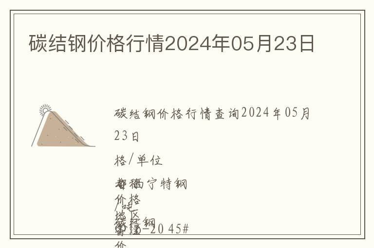 碳結(jié)鋼價(jià)格行情2024年05月23日