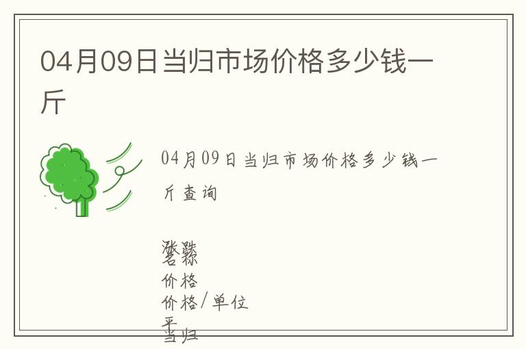 04月09日當(dāng)歸市場(chǎng)價(jià)格多少錢(qián)一斤