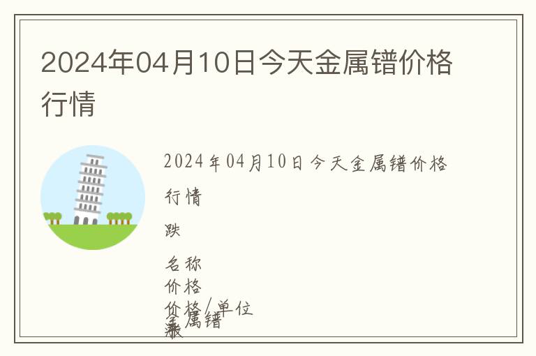 2024年04月10日今天金屬鐠價(jià)格行情
