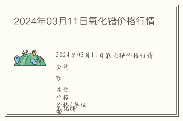 2024年03月11日氧化鐠價格行情