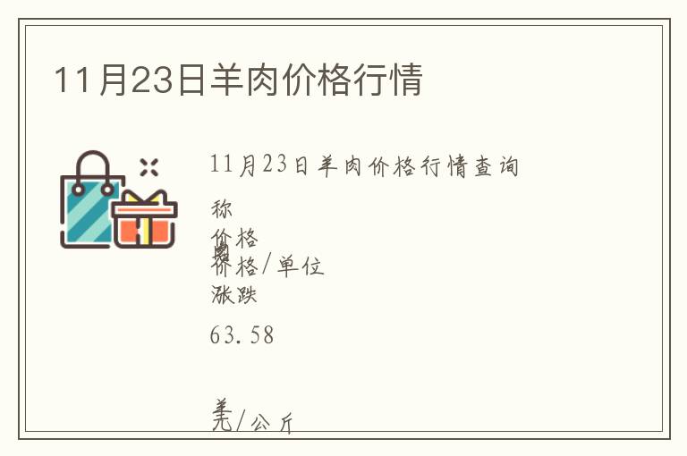 11月23日羊肉價格行情