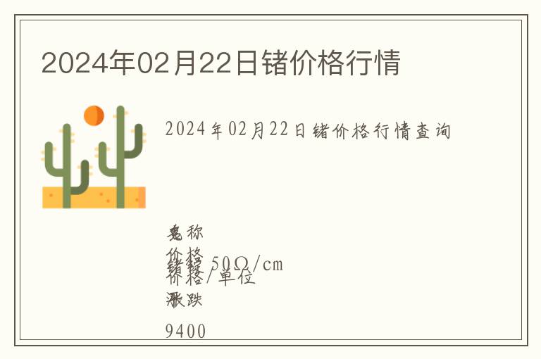 2024年02月22日鍺價(jià)格行情
