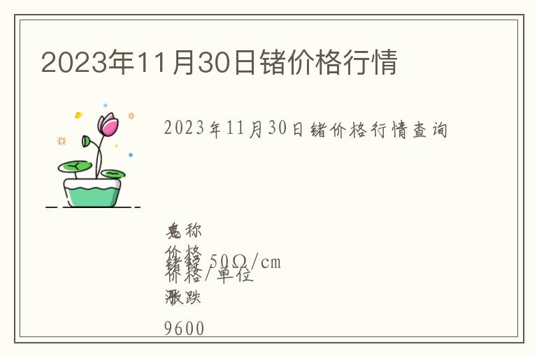 2023年11月30日鍺價格行情
