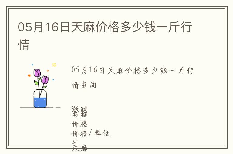 05月16日天麻價(jià)格多少錢一斤行情