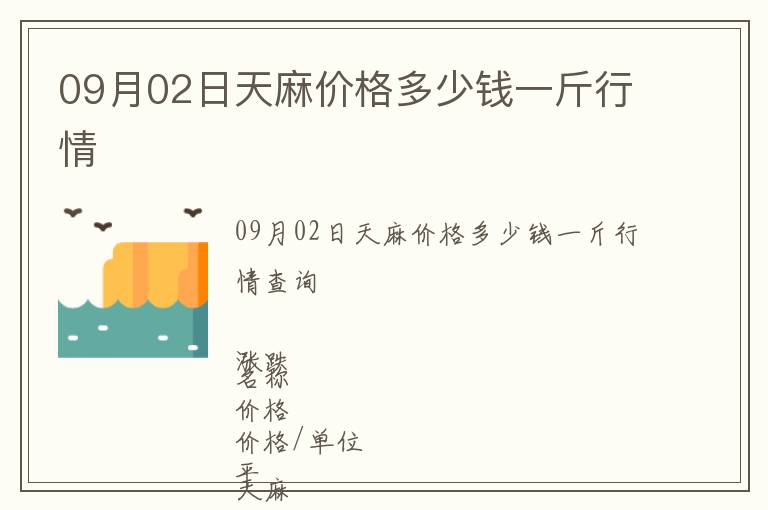 09月02日天麻價格多少錢一斤行情