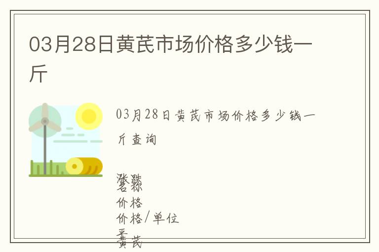 03月28日黃芪市場價格多少錢一斤