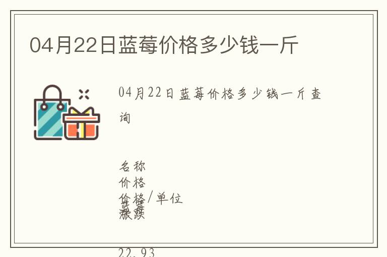 04月22日藍莓價格多少錢一斤