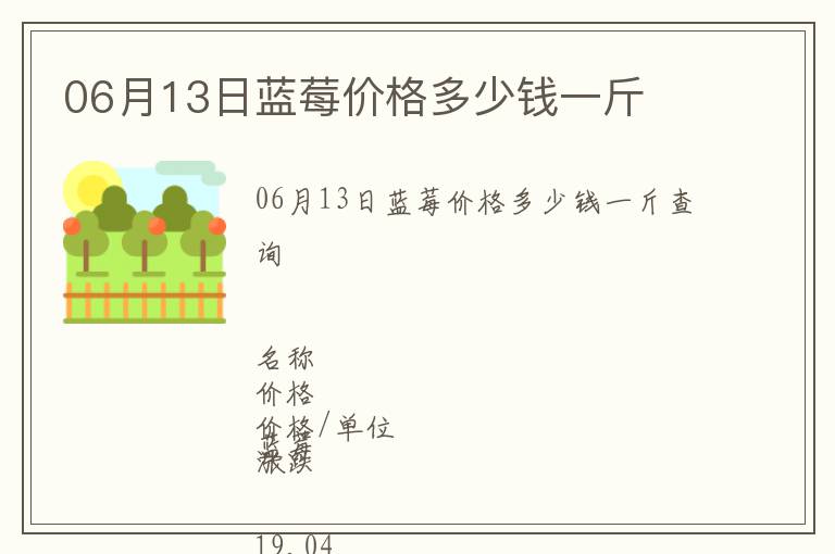 06月13日藍莓價格多少錢一斤