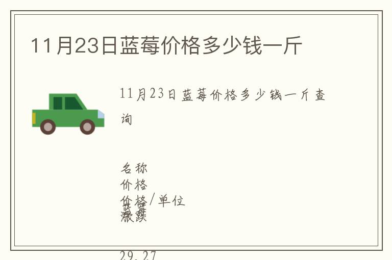 11月23日藍(lán)莓價(jià)格多少錢一斤