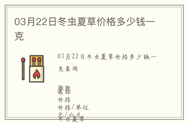 03月22日冬蟲夏草價格多少錢一克