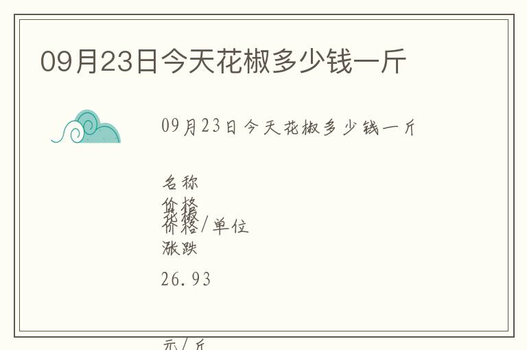 09月23日今天花椒多少錢一斤