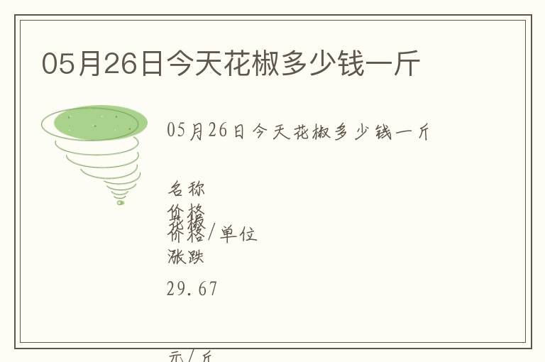 05月26日今天花椒多少錢一斤
