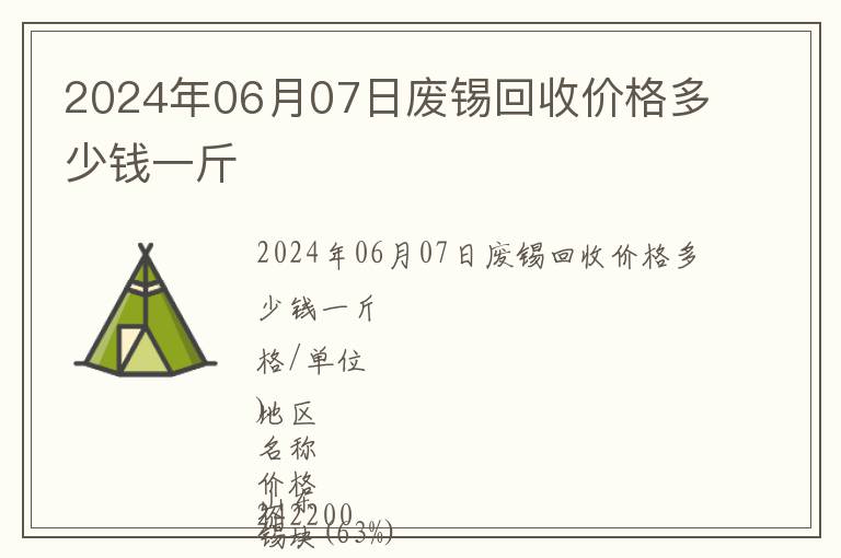 2024年06月07日廢錫回收價(jià)格多少錢(qián)一斤