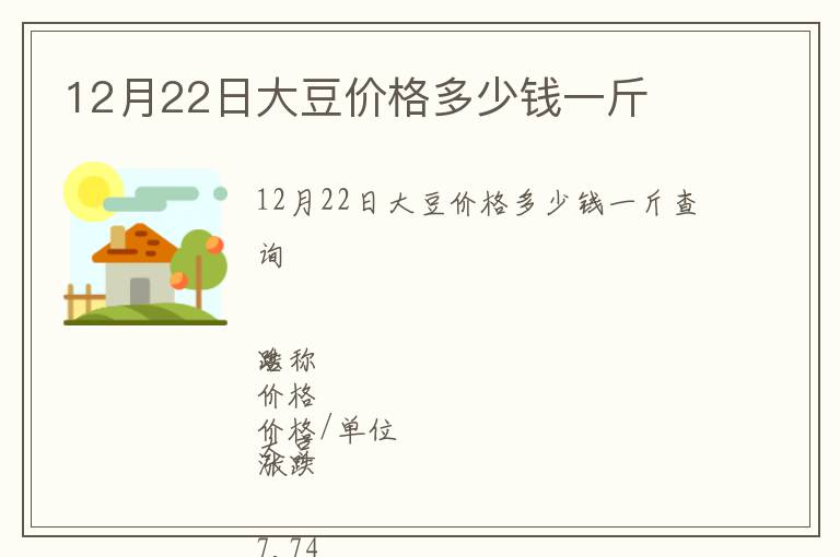 12月22日大豆價格多少錢一斤
