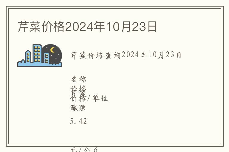 芹菜價格2024年10月23日