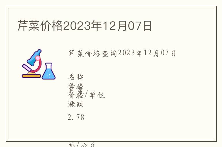 芹菜價格2023年12月07日
