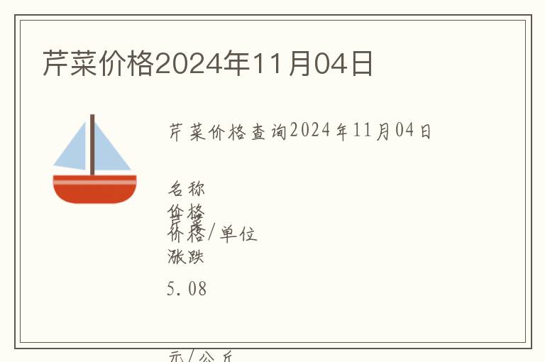 芹菜價格2024年11月04日