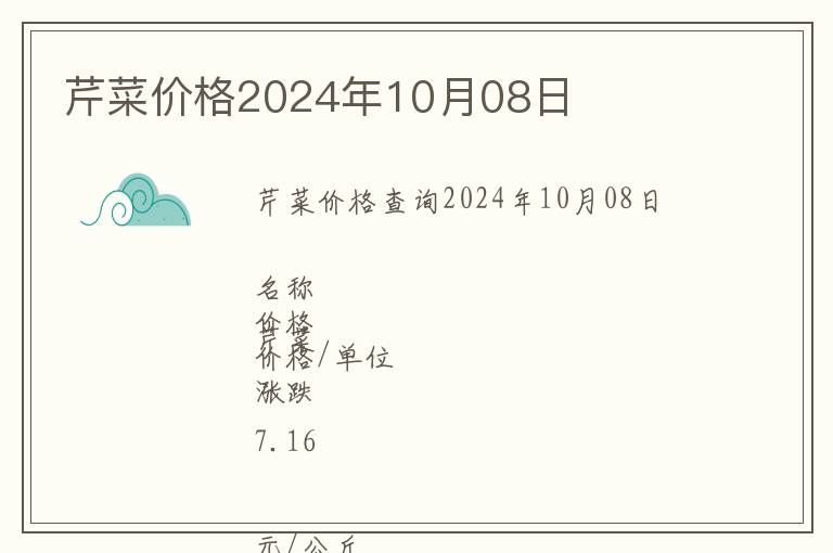 芹菜價(jià)格2024年10月08日