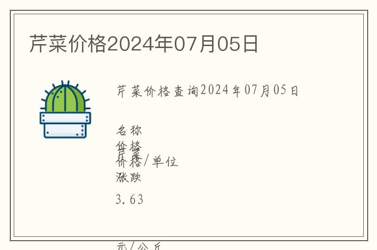 芹菜價(jià)格2024年07月05日