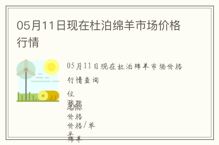 05月11日現(xiàn)在杜泊綿羊市場(chǎng)價(jià)格行情