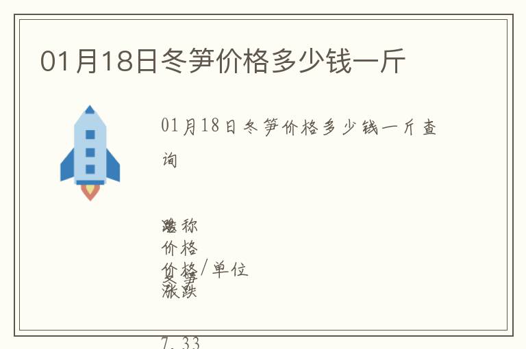 01月18日冬筍價格多少錢一斤