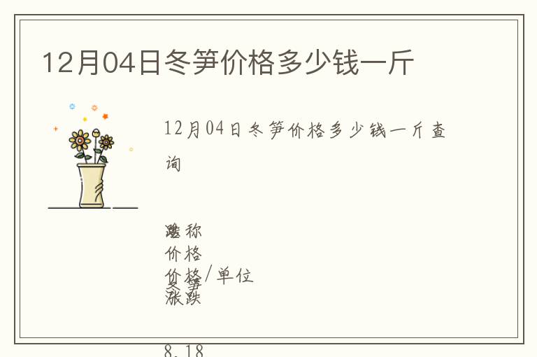 12月04日冬筍價格多少錢一斤