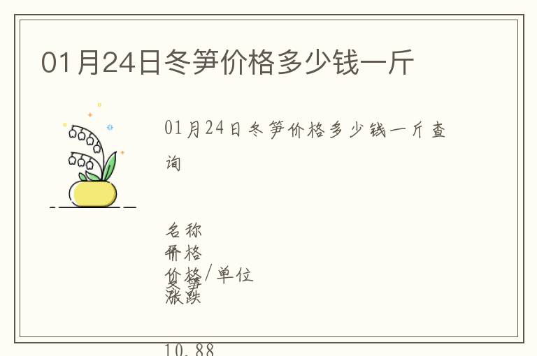 01月24日冬筍價格多少錢一斤