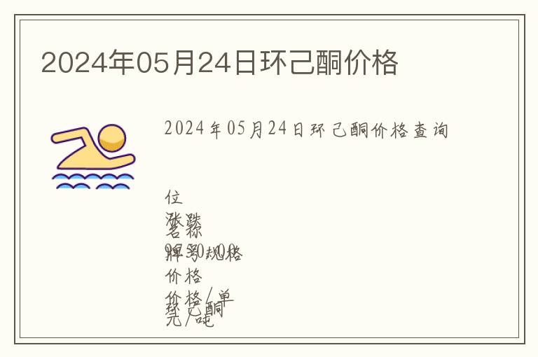 2024年05月24日環(huán)己酮價(jià)格